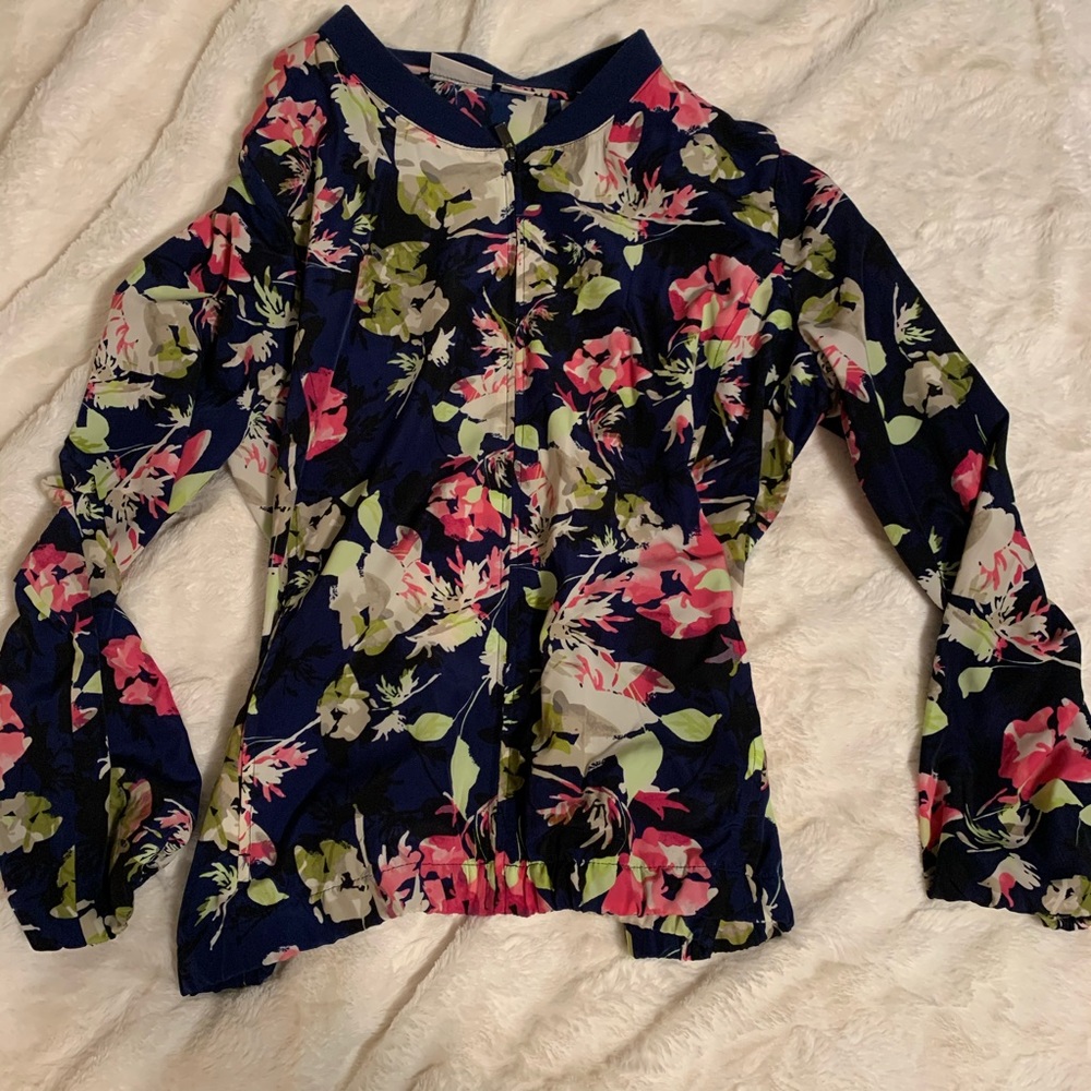 Floral print bomber jacket